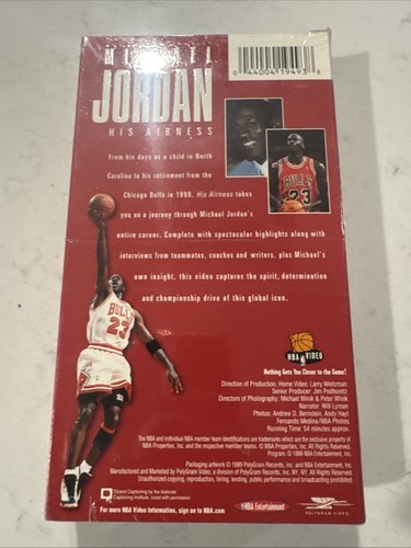 Vintage NBA Michael Jordan Chicago Bulls 23 His Airness VHS Movie 1999 SEALED - Bild 2 von 3
