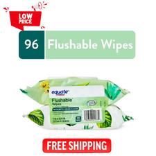 Equate Flushable Wet Wipes with Witch Hazel  Aloe, 96 Wipes 2 Pack 