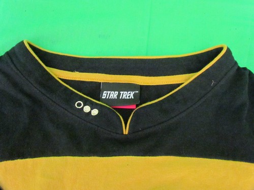Robe Factory Star Trek Shirt Gold/Yellow Captain Kirk Command Top Mens Size XL - Picture 3 of 9