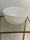 FIRE KING SWIRL GLASS MIXING BOWL! 8" Vintage Opal White Oven  Ware