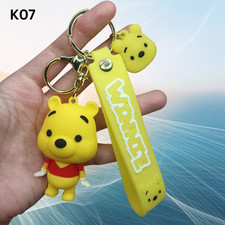 Cute Winnie the Pooh Keychain with Strap   Cartoon Bag Charm  Gift Idea