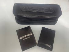 CHROME HEARTS Pebbled Leather Eyeglasses Case Black Piece Of Zipper Broken