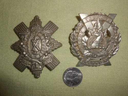 WWII WW2 British Scottish Toronto 9th Batn Military Army Hat Badges Insignias