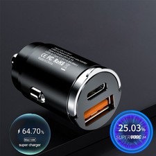 Auto schnell Ladeger�t USB und USBC Typ-C Zigarettenanz�nder f�r iPhone Samsung