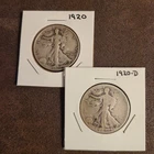 Walking Liberty Half Dollars 50C 1920 & 1920 D LOW Starting Price!