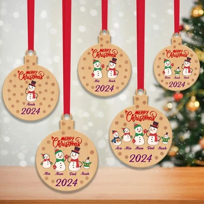 Personalised Christmas Bauble Ornament Tree Decoration Xmas Family Gift Ornament