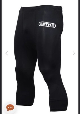 Mens Battle Sports Jock Spandex Tights Football Compression Pants Black M