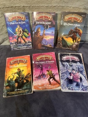 Lone Wolf Gamebook Lot (6 Books) - Joe Dever - Books 1, 2, 4, 15, 16 + World #4