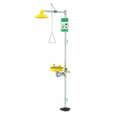 Condor G1902PY Shower With Eyewash Station Combo Unit Plastic Bowl, Floor Mount