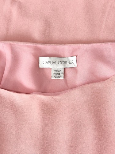 Casual Corner 90’s Y2K 100% SEIDE komplett gefüttert asymmetrisch Rüschen Rock Gr. 4 rosa - Bild 5 von 6