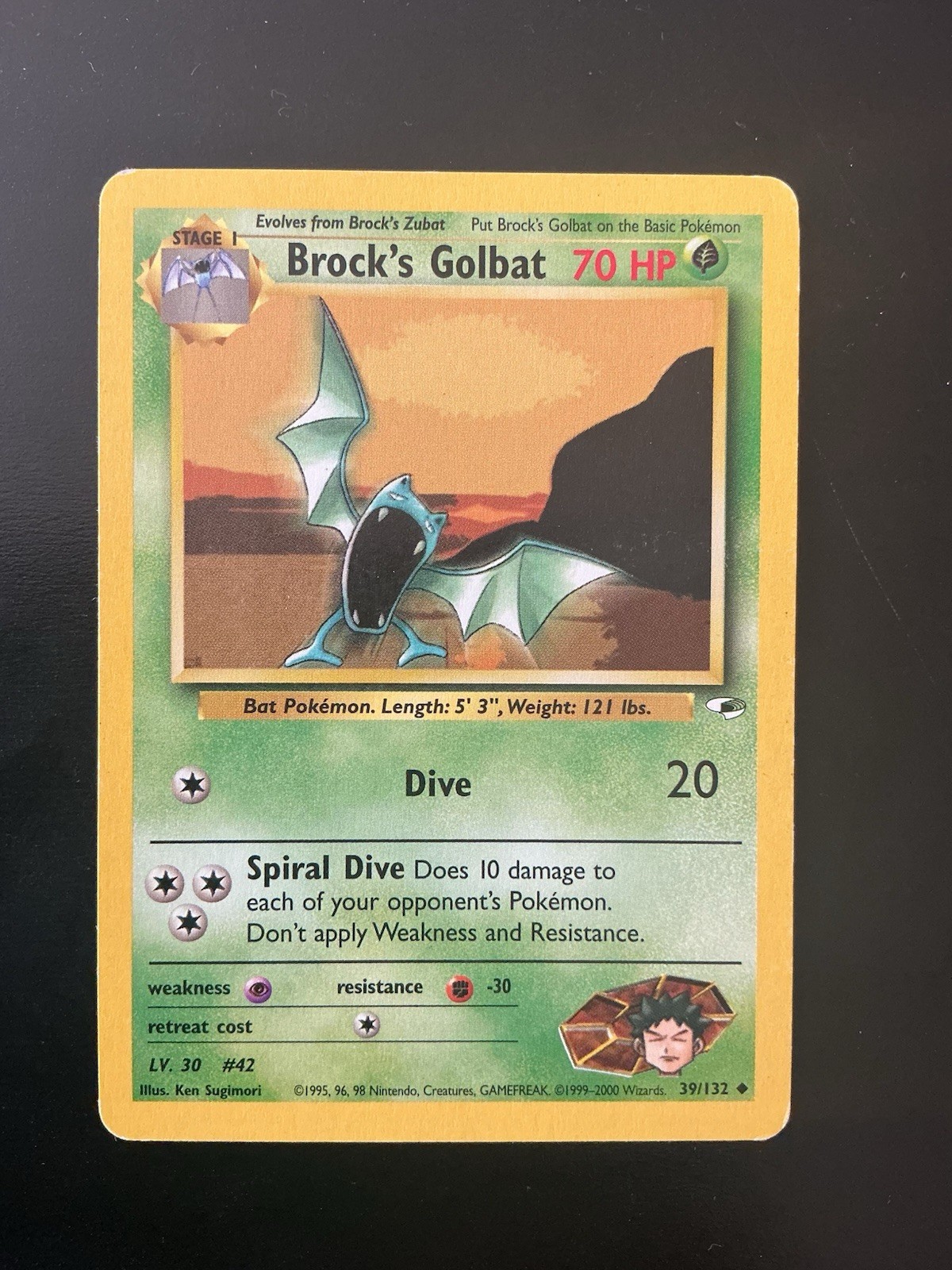 Pokemon Vintage Brock’s Golbat Gym Heroes #39/132 2000