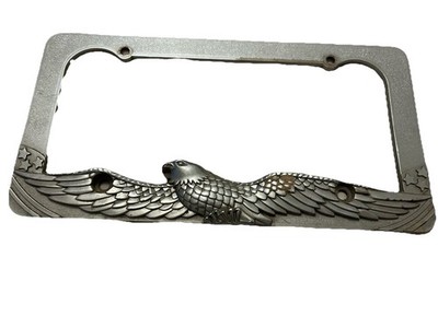 Vintage Chrome Eagle 3D Effect Metal Car/SUV/Truck License Plate Frame**