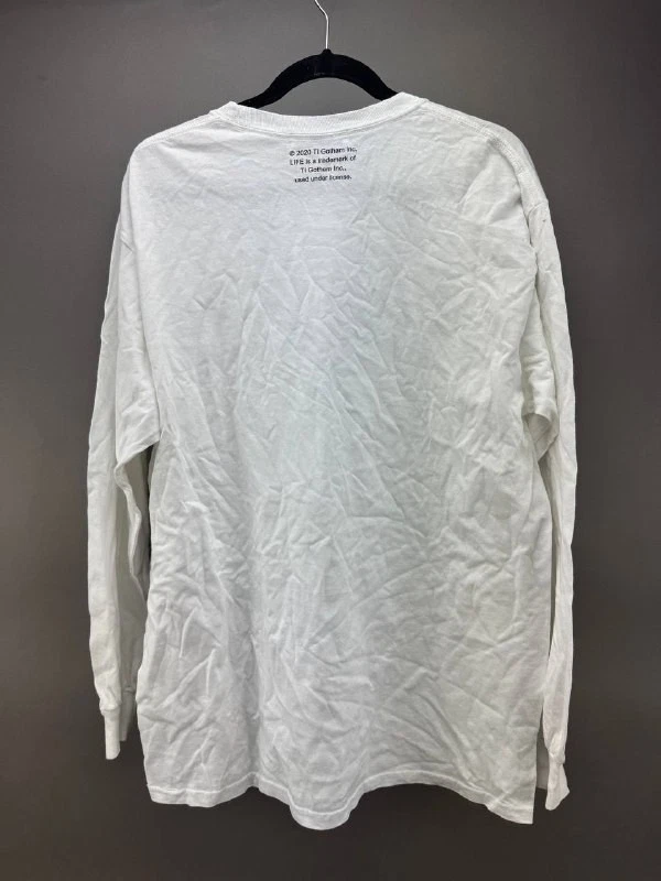 Journal Standard Relume Mens White LIFE Magazine Long Sleeve T-Shirt Size F - Image 2 of 4