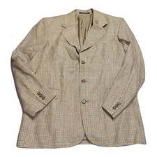 Riggings Mens 40R Blazer Silk Wool Linen Houndstooth Tweed Jacket