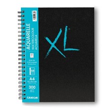XL Watercolour 300gsm A5 Cold Pressed Paper, Spiral Pad Long Side, 34 Sheets,...