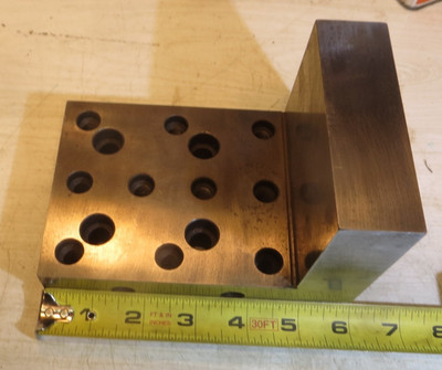 Machinist Precision Ground Angle Plate 4'' x 4'' X 6'' X 1-1/4'' thick 3/8'' Threaded