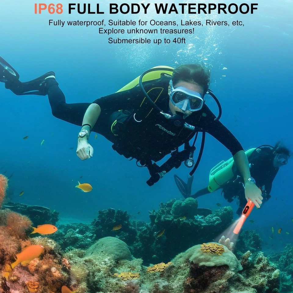 Metal Detector Pinpointer, Professional IP68 Fully Waterproof 360°Detection Hand - image 4 of 4