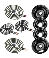 AMI Parts MP15YA MP21YA Electric Range Elements + Porcelain Drip Pans Whirlpool