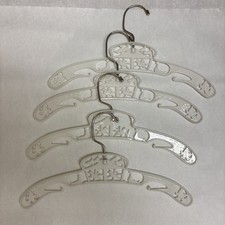 4 Baby World Co White Plastic Child's Hanger Vtg New York 50s 60s Circus