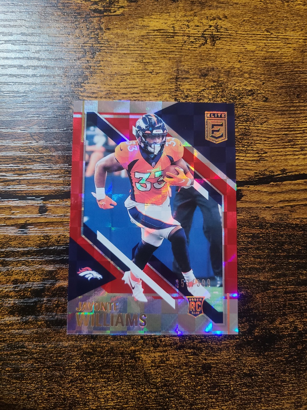 2021 Panini Donruss Elite Rookies Javonte Williams #133 Red /399 (RC) + CR RC