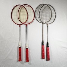 4- Vintage Antique Badminton Racquets - 2-Sears  2-Sportcraft