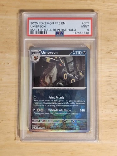 2025 Pokemon Prismatic English Umbreon Masterball 059/131 PSA 9