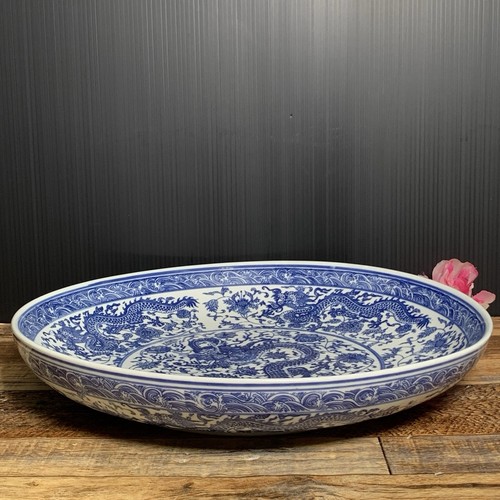 Antique 18thC Qing Dynasty QianLong Mark - Chinese Porcelain Dragon Plate - Picture 11 of 18