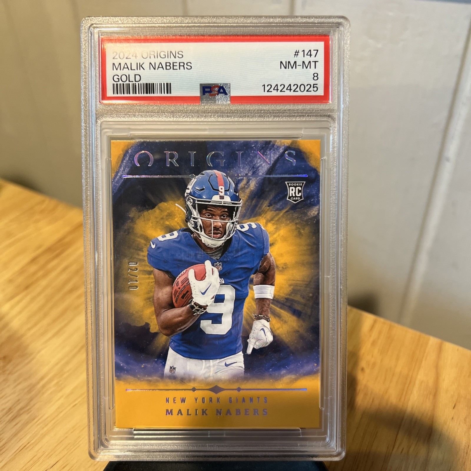 Malik Nabers 2024 Panini Origins, Rookies, #147 Gold /10 (RC)