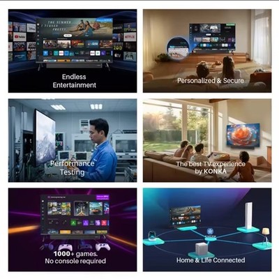 KONKA 32 in 720p HD Smart LED TV Tizen OS HDR10 Wi-Fi Black