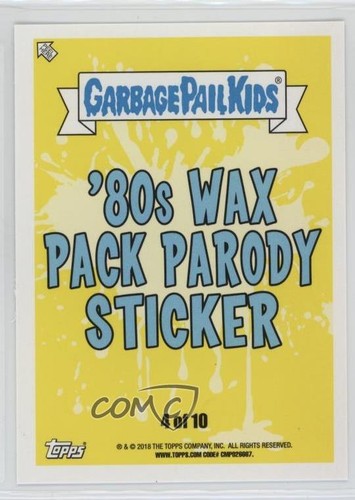 2018 Garbage Pail Kids We Hate the '80s Wax Pack Parody Sticker Alpha Dog 13iq - Picture 2 of 3