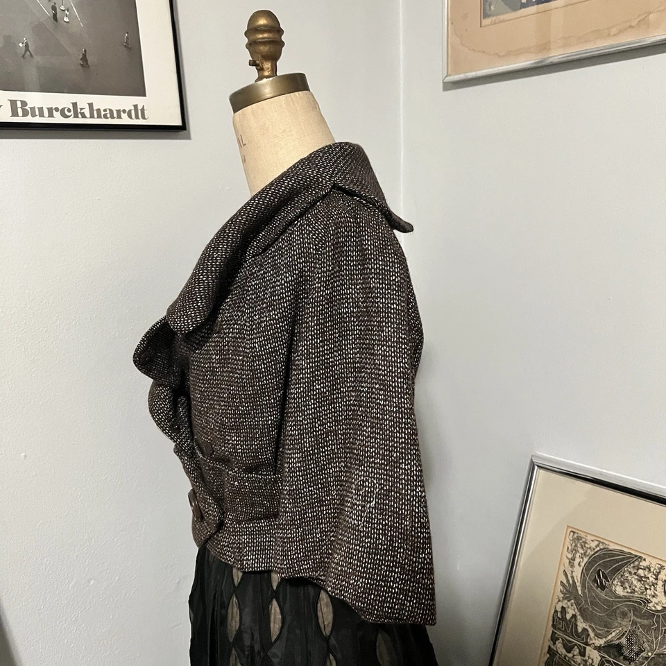 Christian Dior Nueva York Años 50 Lana Marrón Raro De Colección Antiguo Nuevo Look Foto 2 de 4