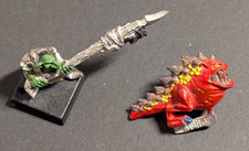 Warhammer Fantasy, Orcs and Goblins - Squig Herder + Squig - Vintage Metal OOP