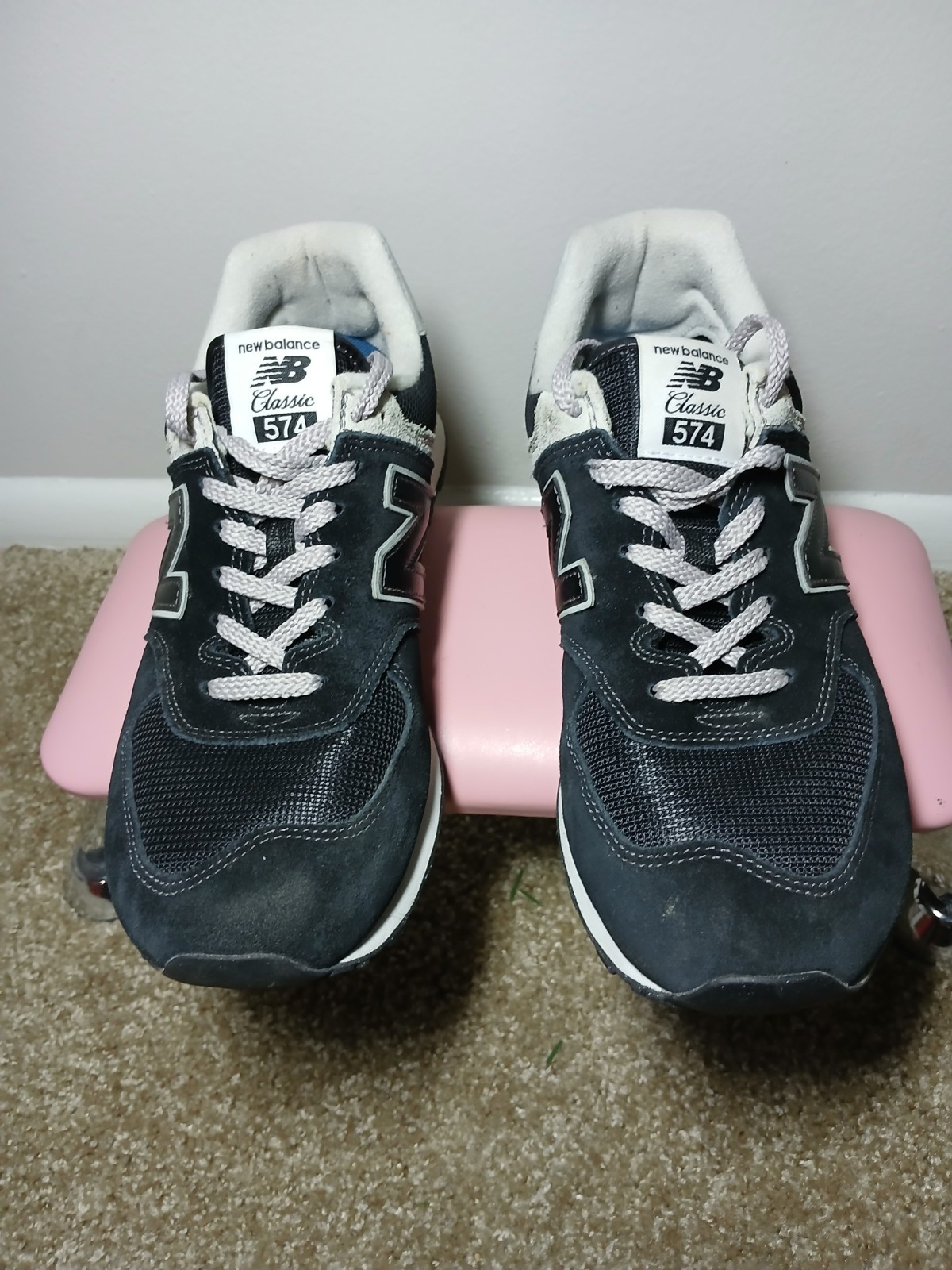 New Balance 574 Core Pack Black White Gray Lace Up Men's Sneakers ML574EVB