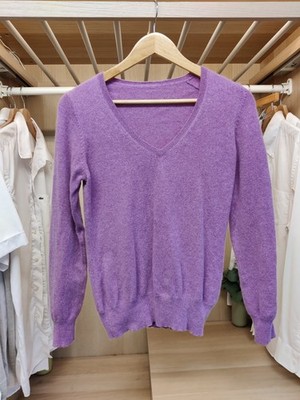 MARKS & SPENCER JUMPER SWEATER PULLOVER UK 10 ORCHID V NECK WOMENS CASHMERE KNIT