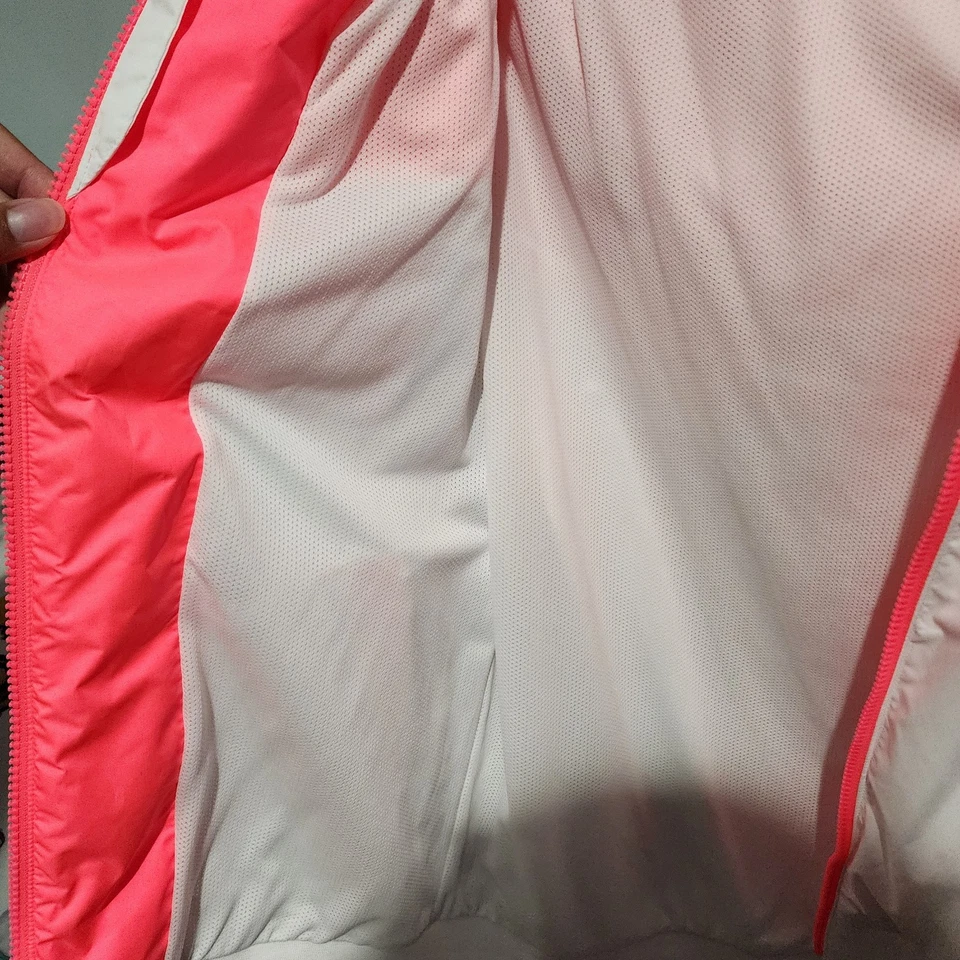 Rara Chaqueta Cortavientos Nike Windrunner Rosa Blanco Azul Nylon Talla Pequeña Foto 4 de 4
