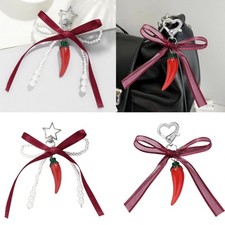Bows Bag Charm Pendant Keyring Keychain for Women Purse Handbag Decorations