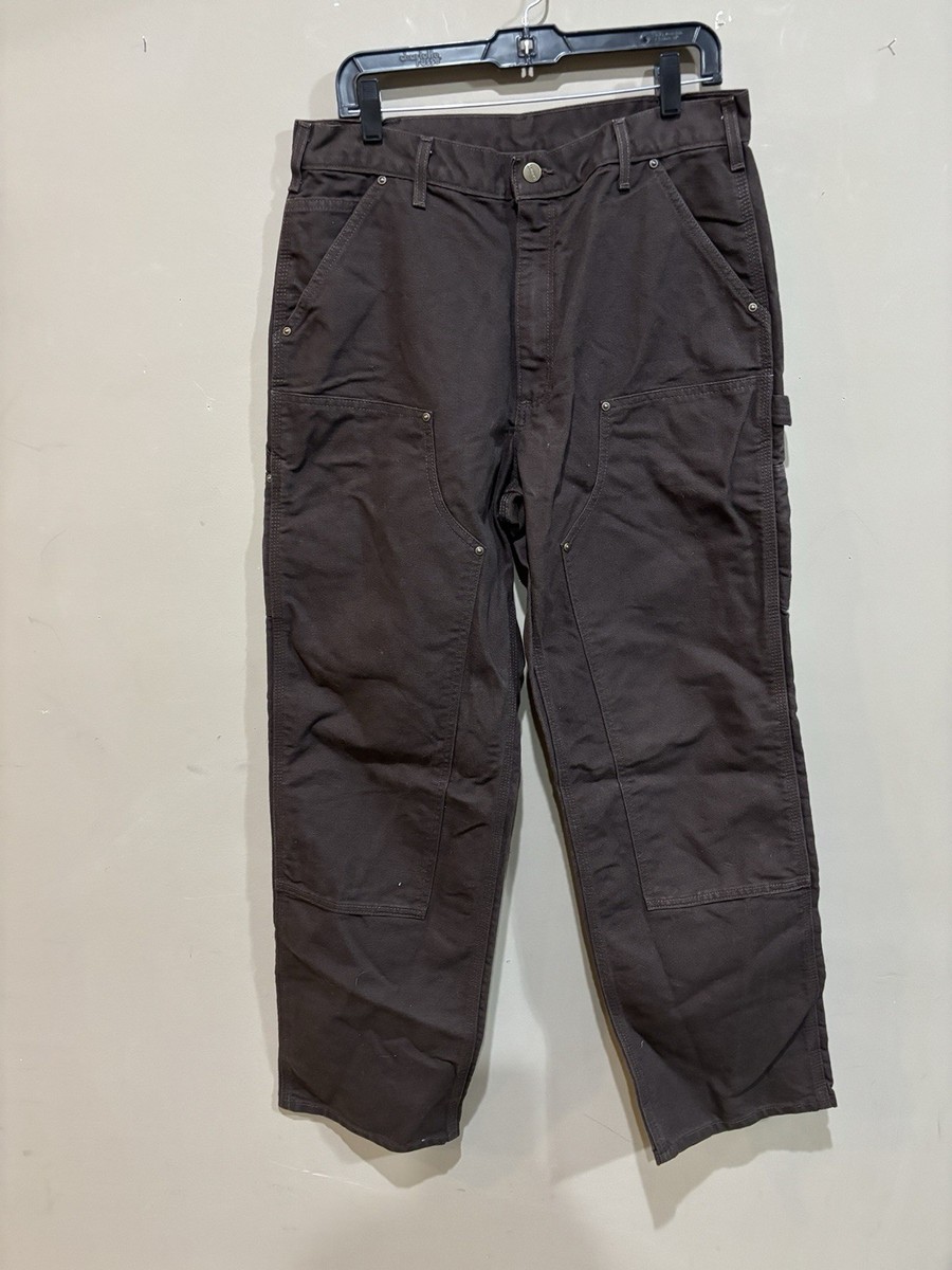 Vintage Carhartt Double Knee Pants Men 34x32 Loose Fit Brown Made