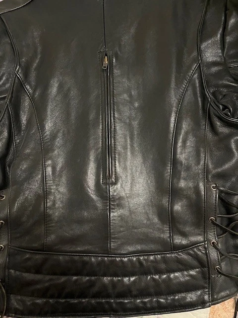 Chaqueta de cuero para mujer Kerr de cuero con inserto acolchado de invierno con aberturas talla 14 Foto 3 de 4