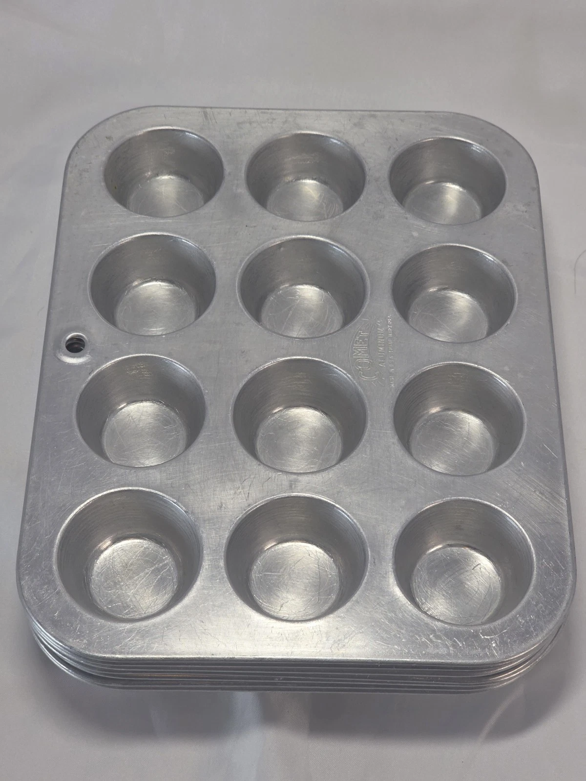 Comet Mini Muffin Tin Pan Aluminum Tart Cupcake 12 mold 2" USA Set Of 5