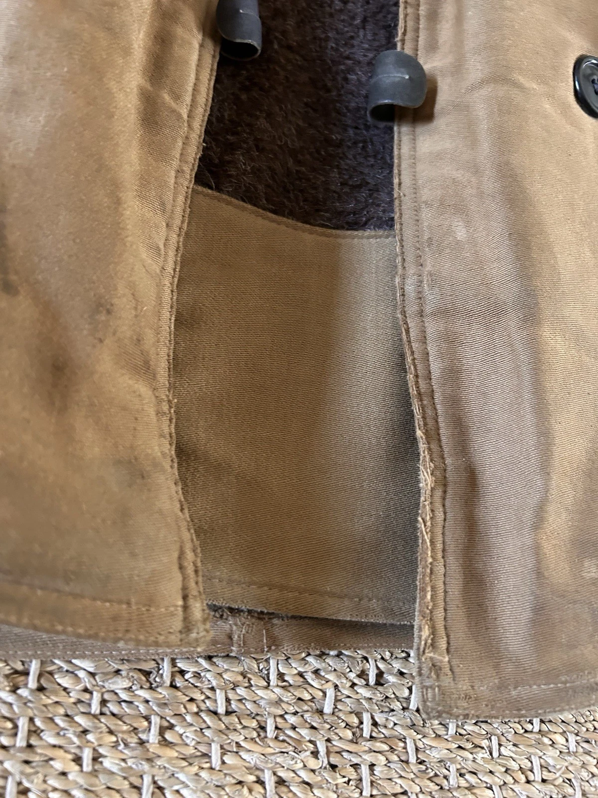 Vintage WWII Era Barnstormer Coat Alpaca Lined Military? 40" Chest image 9