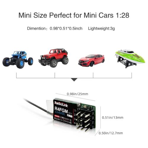 Radiolink R4FGM 2.4GHz 4CH Channels RC Gyro Receiver for Mini RC Cars 1/28 RC - Picture 9 of 13