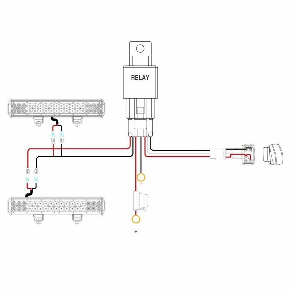 12V 40A Wiring Harness Kit Fuse ON OFF Switch Relay For LED Fog Work ...