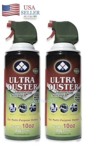 Ultra Duster® Spray Cleaner Air Can Laptop Desktop PC TV Keyboard 10 oz, 2 Pack