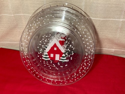 Vintage Christmas Cottage in the Snow Dessert Plates by Arcocroc - Set of 6  - Imagen 5 de 10