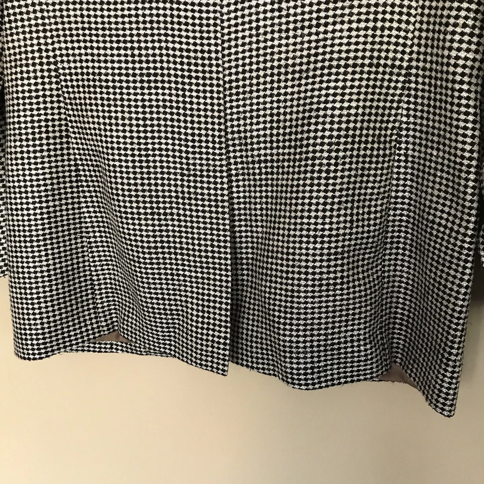 Jaqueta Blazer Feminina Orvis Manga Longa Forrada de Seda Houndstooth Tamanho 10 Fabricada nos EUA - Imagem 4 de 4