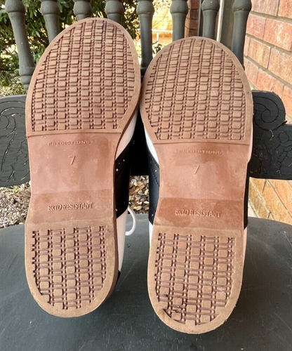 PREVISIONI ~ SCARPE DA SELLA STRINGATE OXFORD STILE VINTAGE BIANCO E NERO ~ TAGLIA 7 - Foto 8 di 10