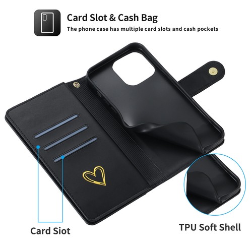 For iPhone 16 15 Pro Max 14 13 12 11 XS XR 8 Leather Card Wallet Case Flip Cover - Picture 18 of 78