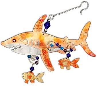 Jaws Shark Ocean Sea Ornament Metal Fair Trade Pilgrim Imports - Picture 1 of 1