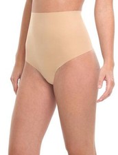 COMMANDO COTTON CONTROL THONG SEAMLESS HIGH WAISTED PANTY NUDE CC201 SMALL NEW