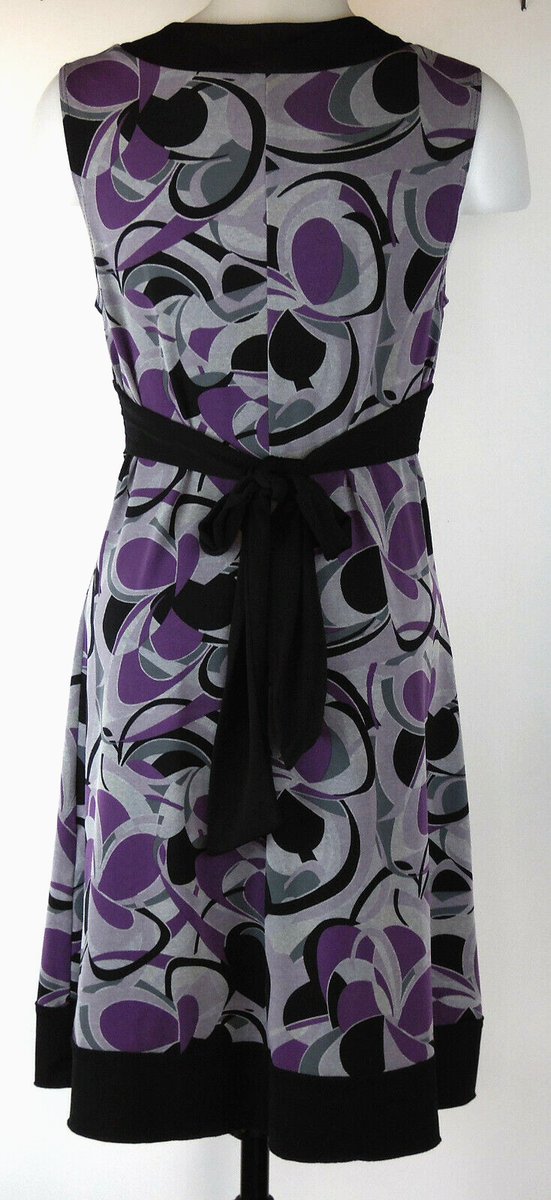 Robe Sans Manches California Breeze Noir Et Violet Abstrait - Taille M - Neuf Avec étiquettes